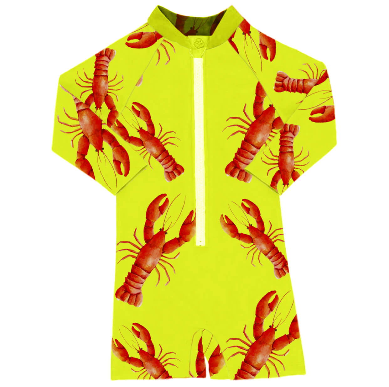 Bright Lobster Unisex Long Sleeve Zip Swimmers – Cheeky Chickadee