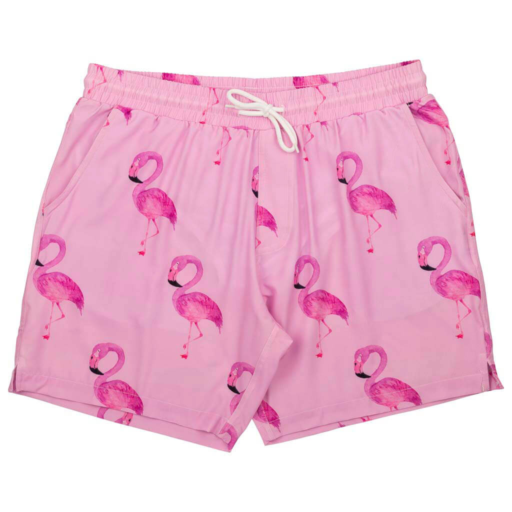 Men's Clothing Boardshorts Flamingo Print Cheeky Chickadee Store