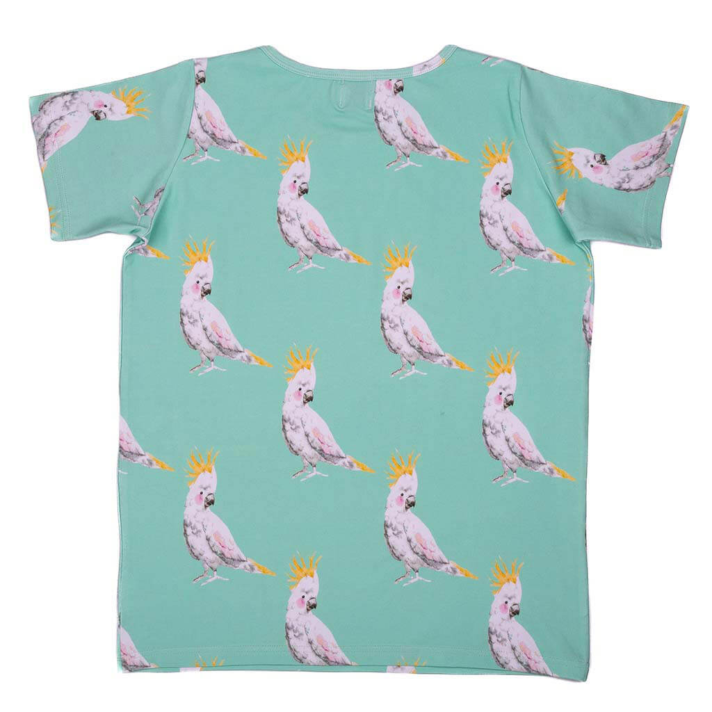 Green Cockatoo Short Sleeve Tee Back Product
