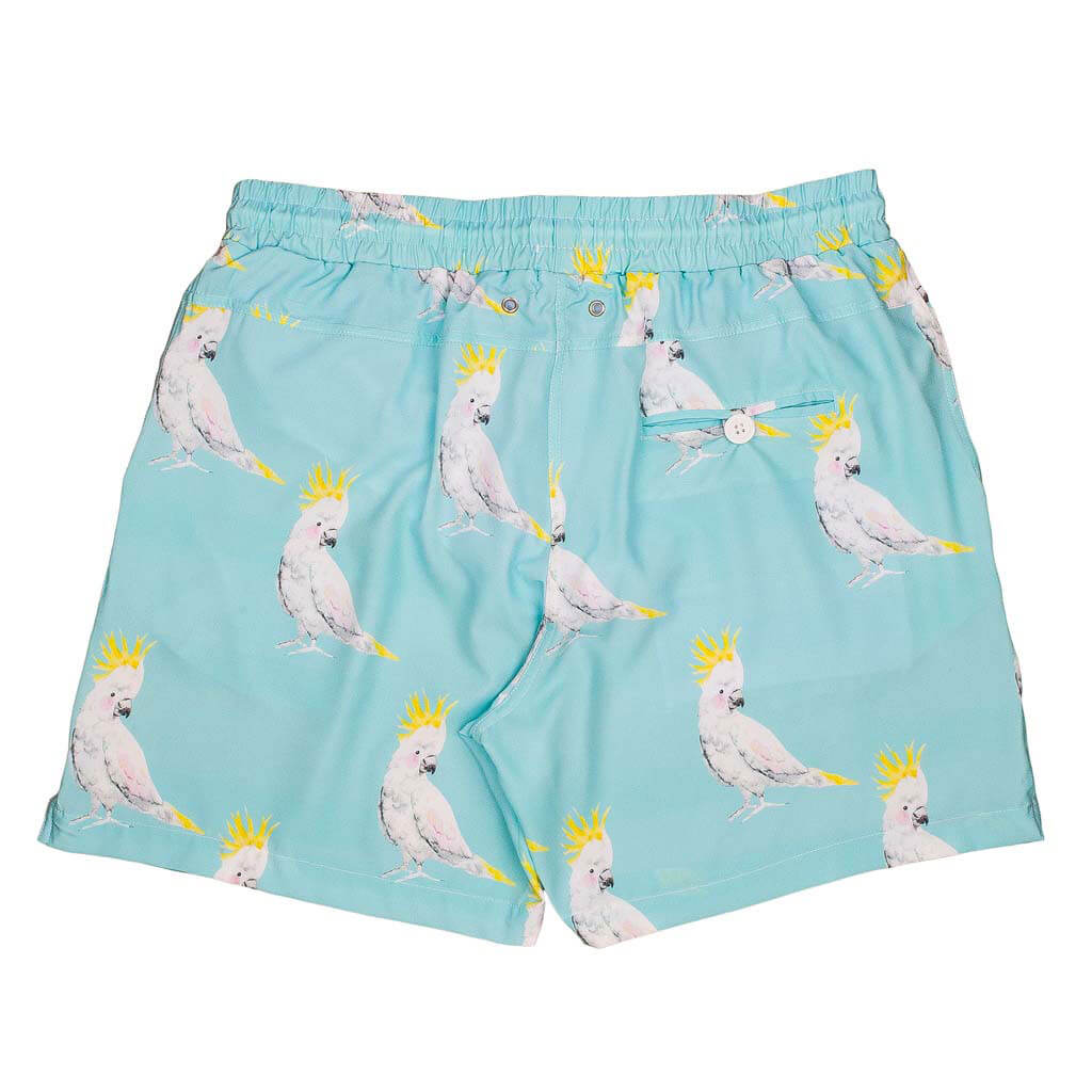 Green Cockatoo Men's Boardshorts Back Product