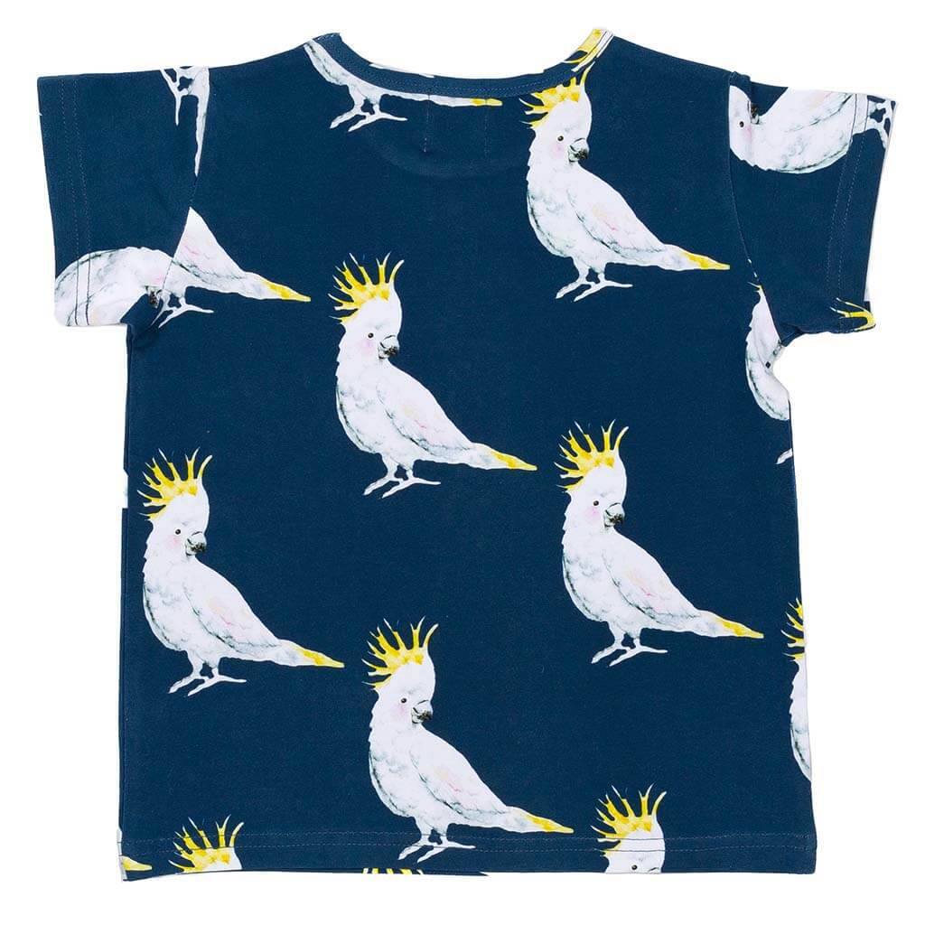 Navy Cockatoo Short Sleeve Tee Back Product