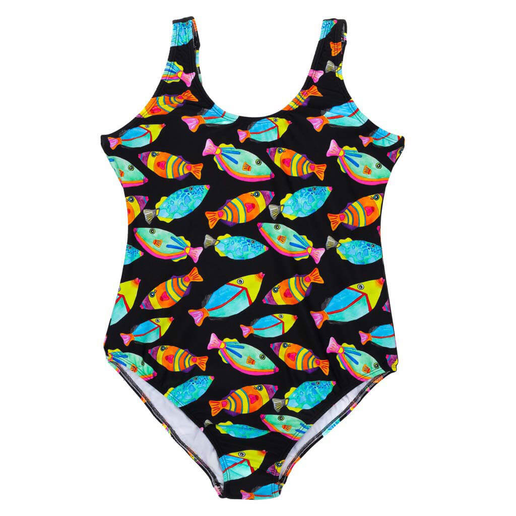 Neon Fish Women's One Piece Sleeveless Swimmers Front Product