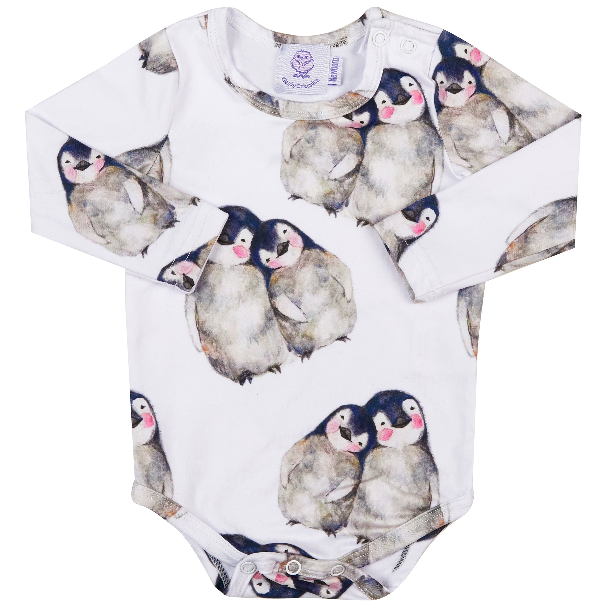 Baby Penguins Long Sleeve Onesie - Cheeky Chickadee Store
