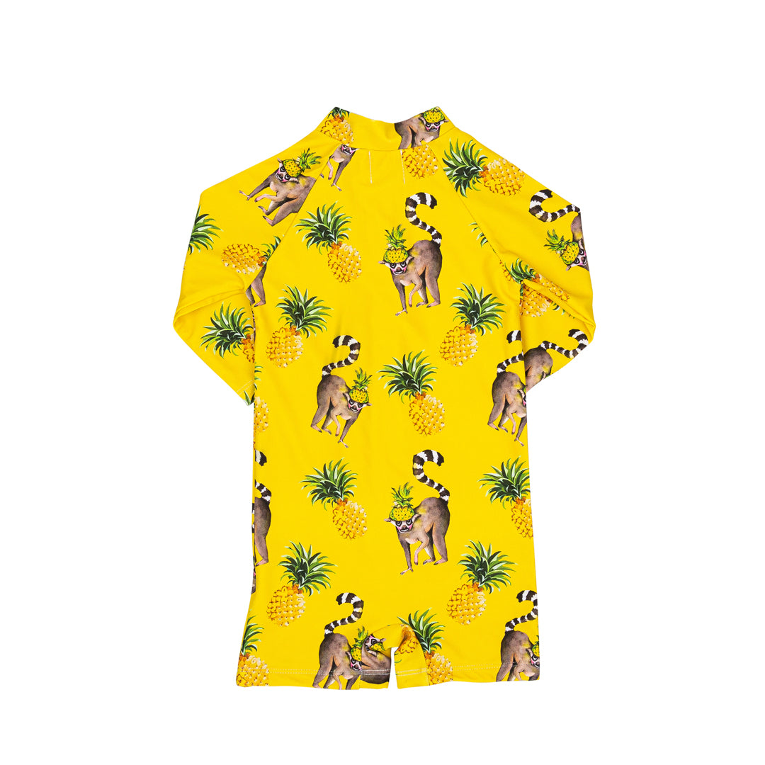 Pineapple Lemurs Unisex Long Sleeve Zip Swimmers - Cheeky Chickadee Store