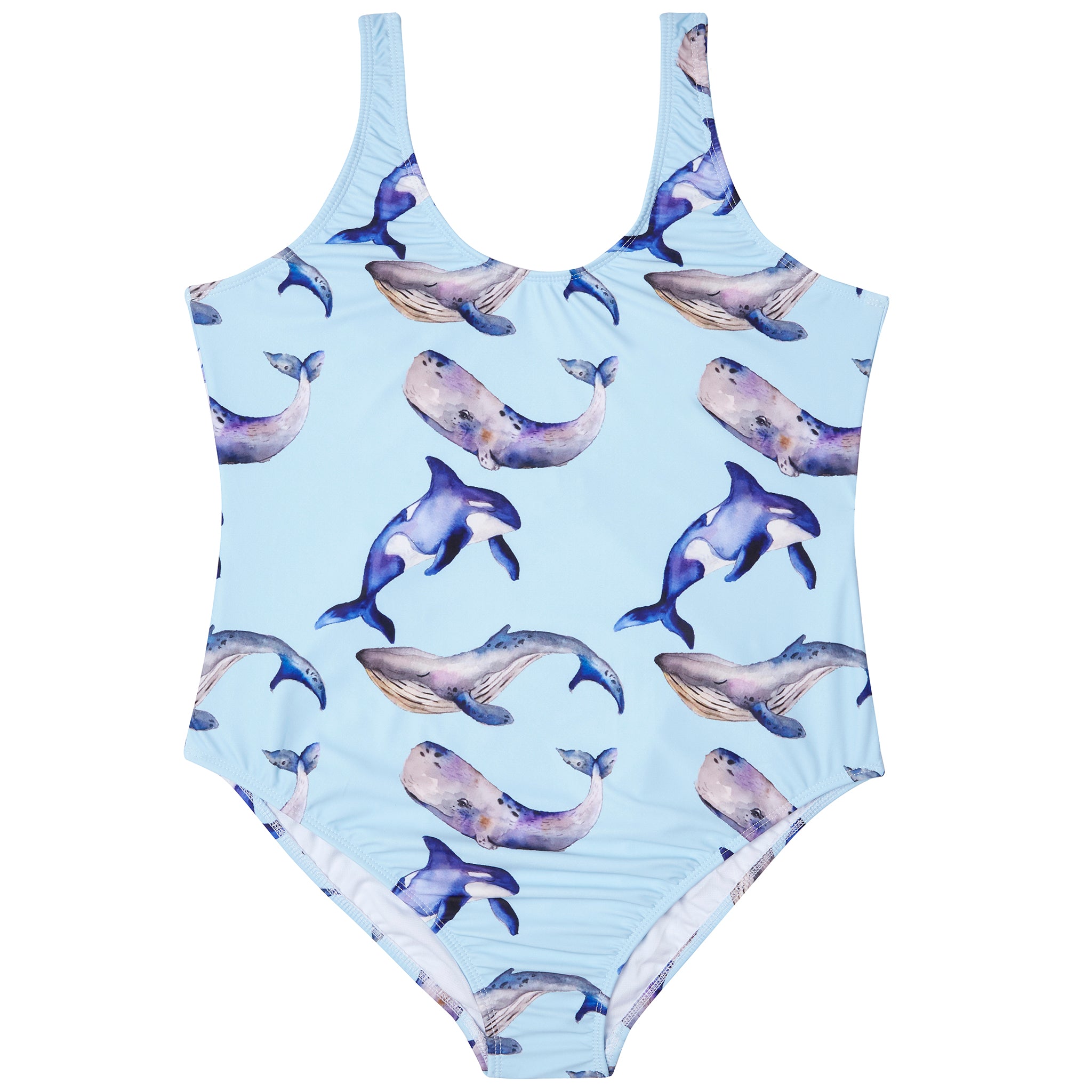 Whales Women's One Piece Sleeveless Swimsuit - Cheeky Chickadee Store