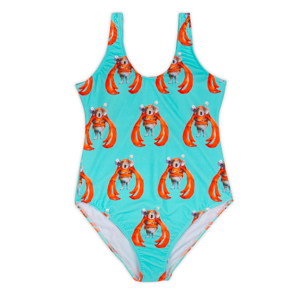Crab Koala Women's One Piece Sleeveless Swimsuit