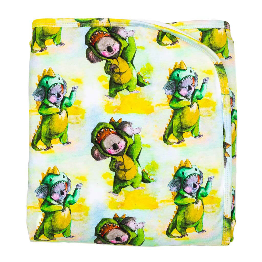 Dinosaur Koala Blanket Folded