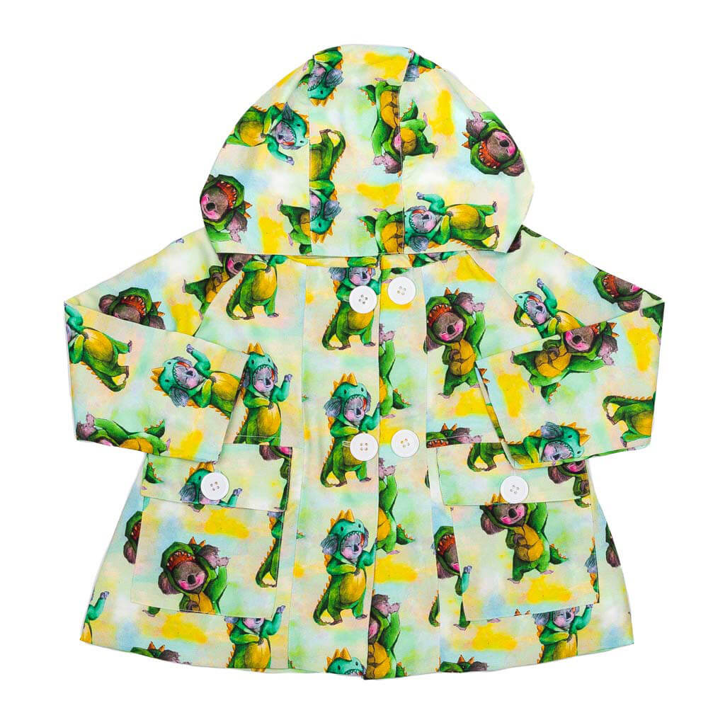 Dinosaur Koala Raincoat Front Product