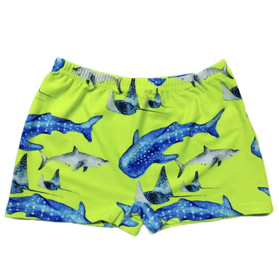 PREORDER Fluro Green Sharks Swim Shorts (Ships w/c 6th May) – Cheeky ...