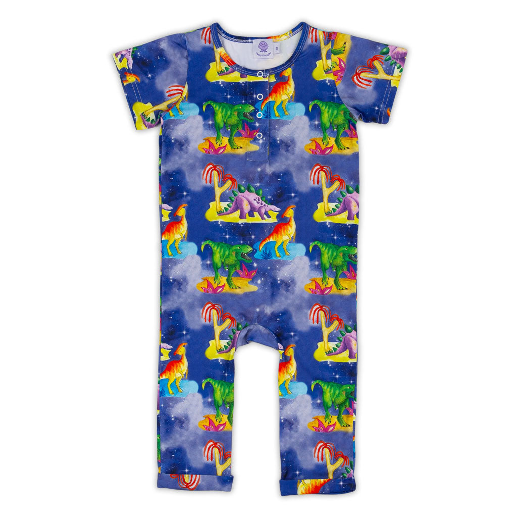 Space Dinosaurs Long Leg Playsuit with Sleeves