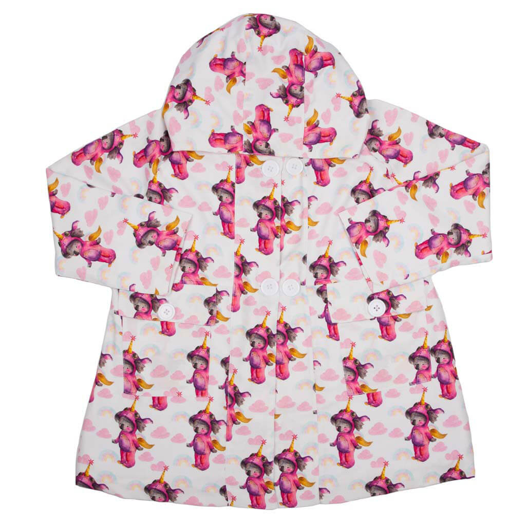 Unicorn Koala Raincoat Front Product