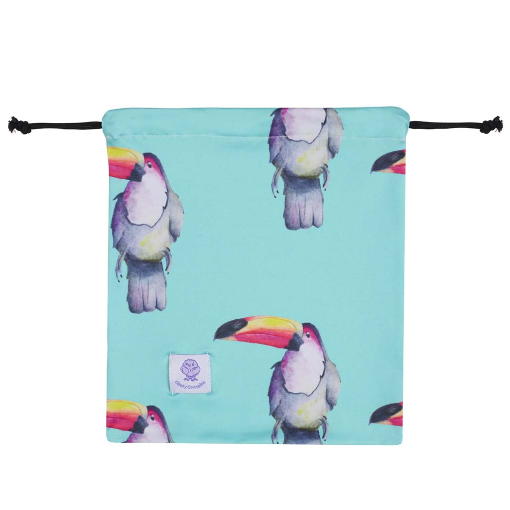 Toucan Girls Long Sleeve Two Piece Zip Swimmers Dust Bag
