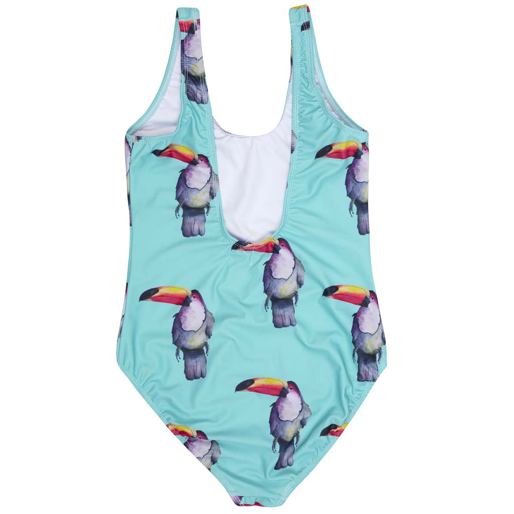 Toucan Women s One Piece Sleeveless Swimsuit Cheeky Chickadee Store