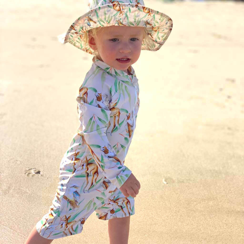 Australian Wildlife Unisex Long Sleeve Zip Swimmers