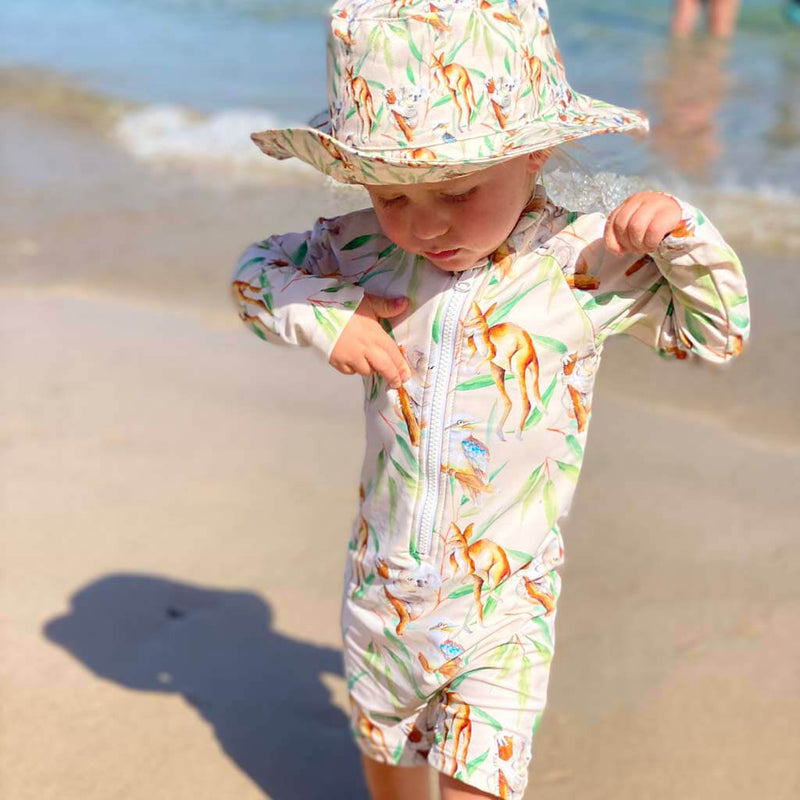 Australian Wildlife Unisex Long Sleeve Zip Swimmers