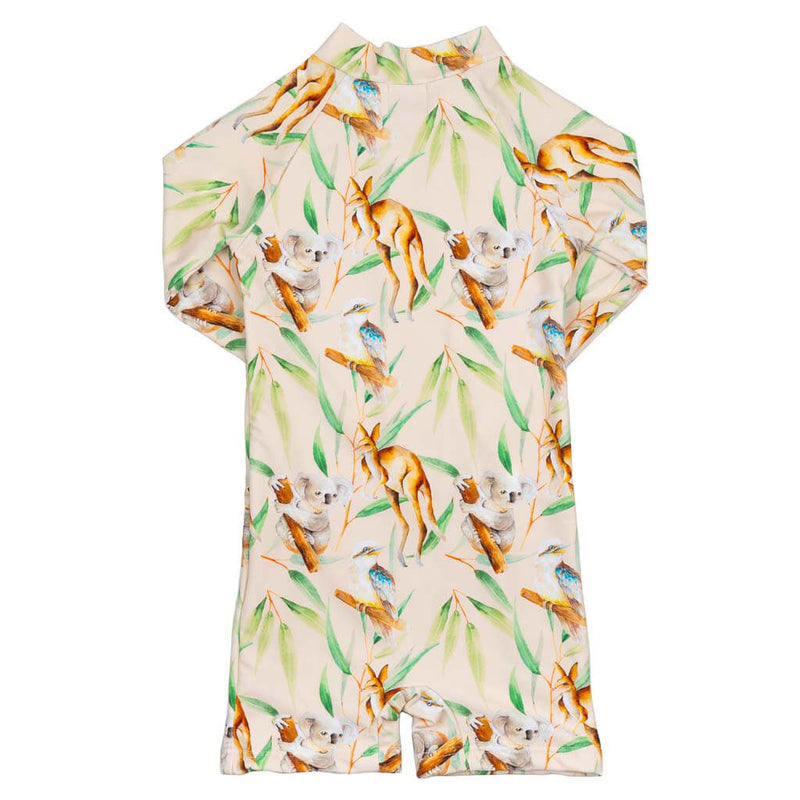 Australian Wildlife Unisex Long Sleeve Zip Swimmers