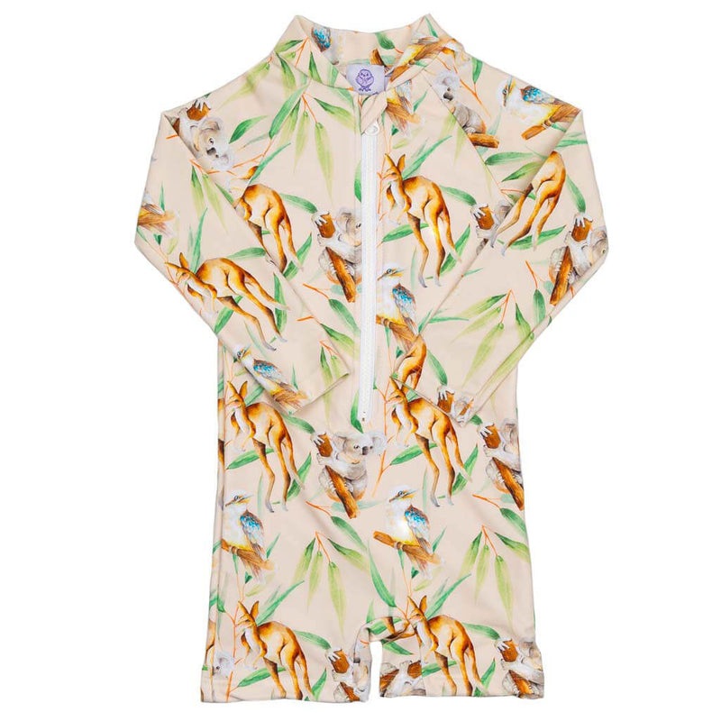 Australian Wildlife Unisex Long Sleeve Zip Swimmers