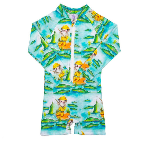 Australian Wildlife Unisex Long Sleeve Zip Swimmers