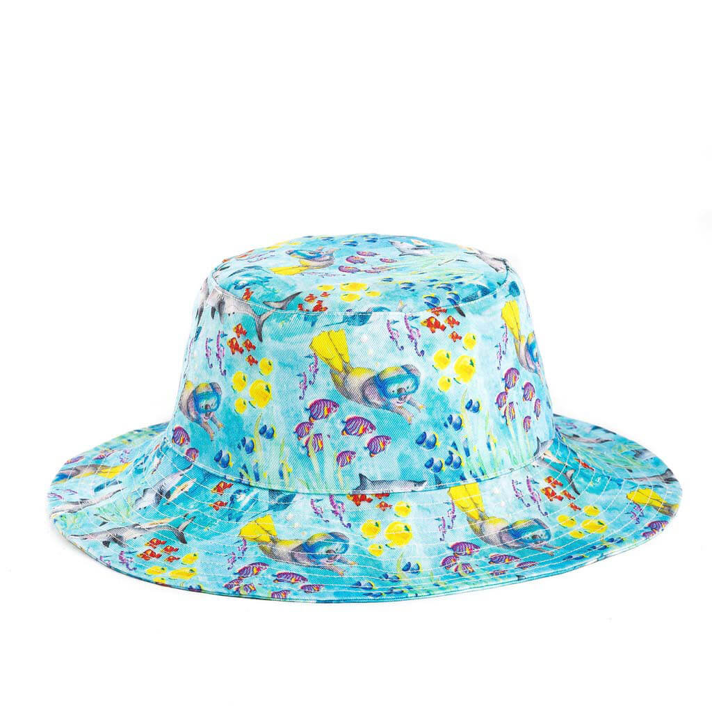 Great Barrier Reef Beach Hat Front Product. 