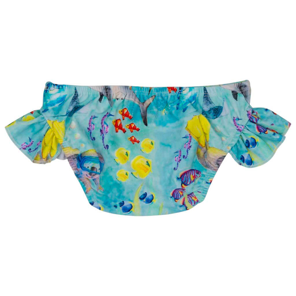 Great Barrier Reef Frill Swim Bottoms Product Back.