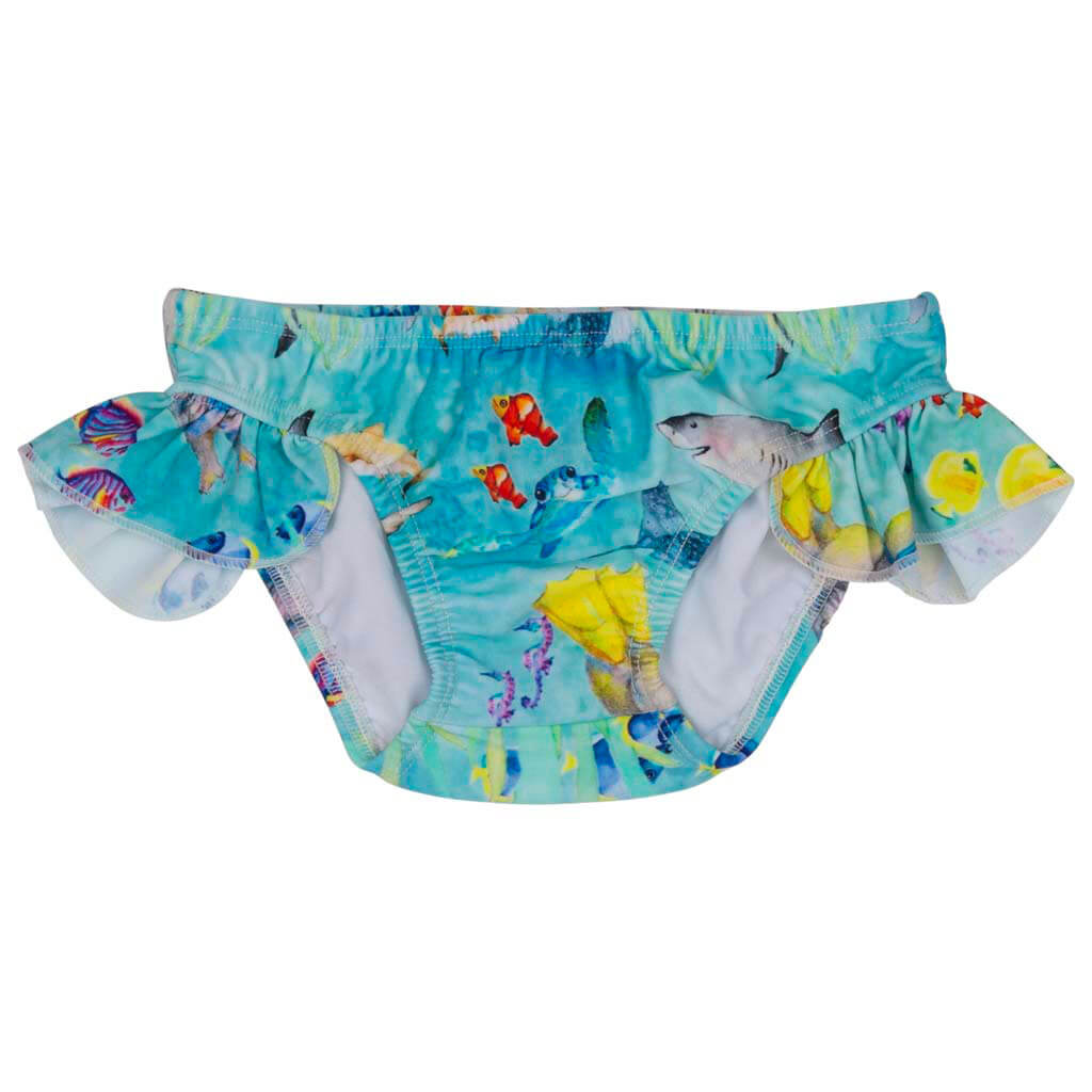 Great Barrier Reef Frill Swim Bottoms Product Front.