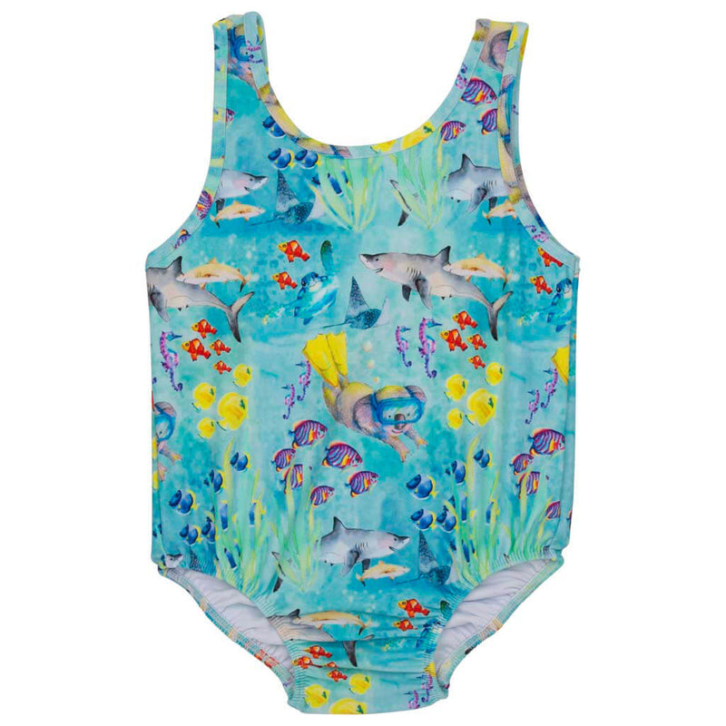 Great Barrier Reef Girls Sleeveless Swimsuit Front Product