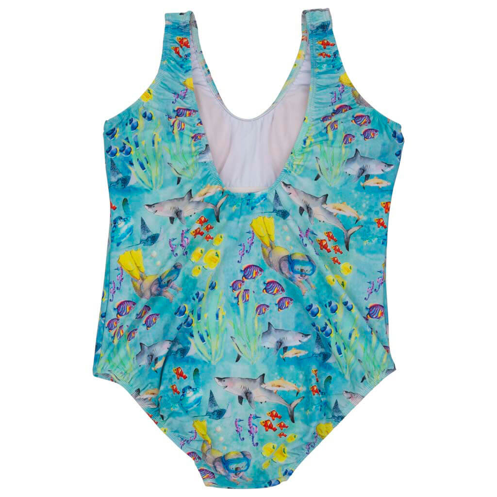 Great Barrier Reef Women's One Piece Sleeveless Swimsuit Back Product
