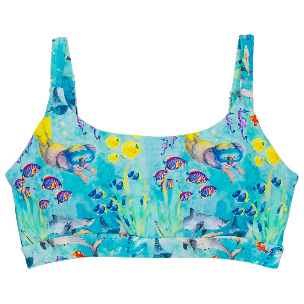 Great Barrier Reef Women's Two Piece Swimmers Swim Top Front Product