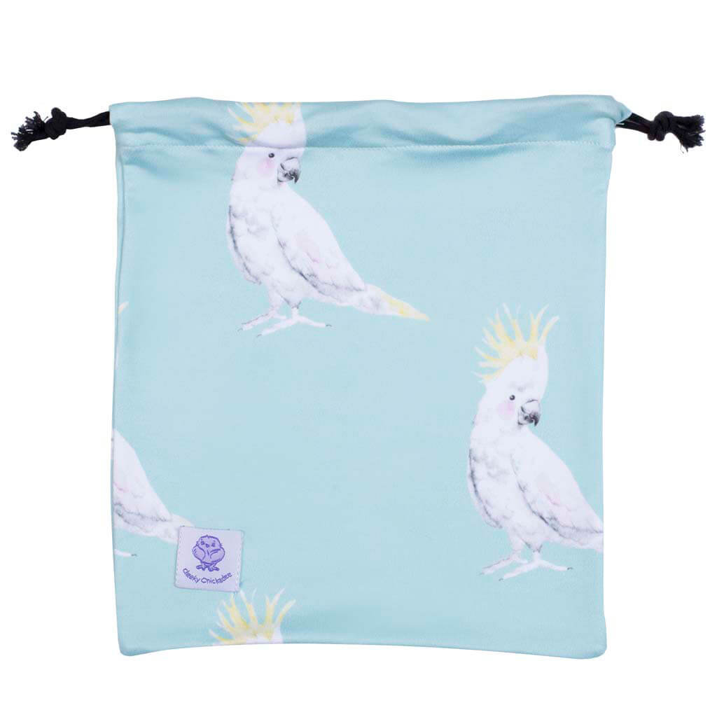 Green Cockatoo Girls Long Sleeve Two Piece Zip Swimmers Gift Bag