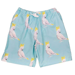 Green Cockatoo Kids' Boardshorts Front Product