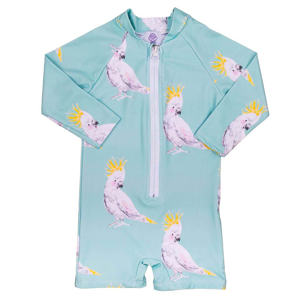 Green Cockatoo Unisex Zip Swimmers Front Product