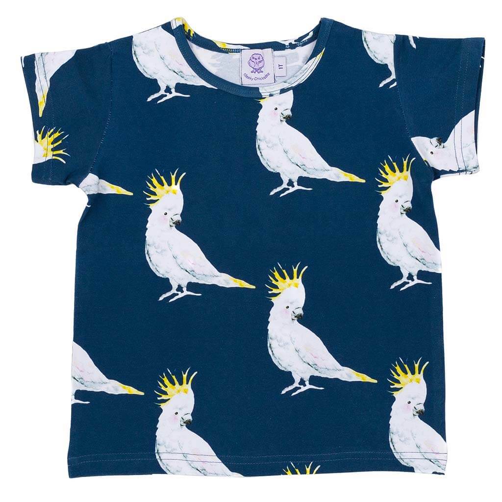Navy Cockatoo Short Sleeve Tee Front Product