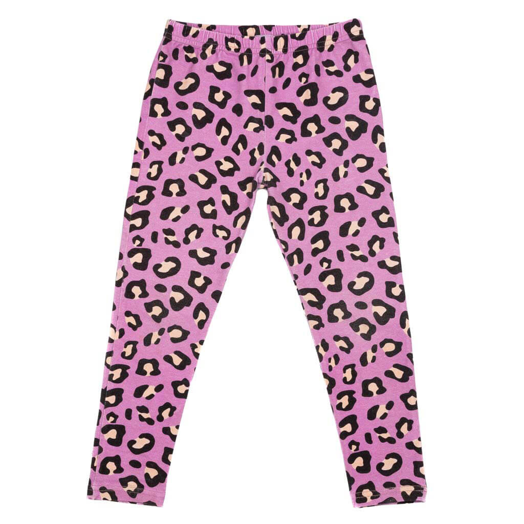 Lilac Leopard Kids' Leggings Front Product