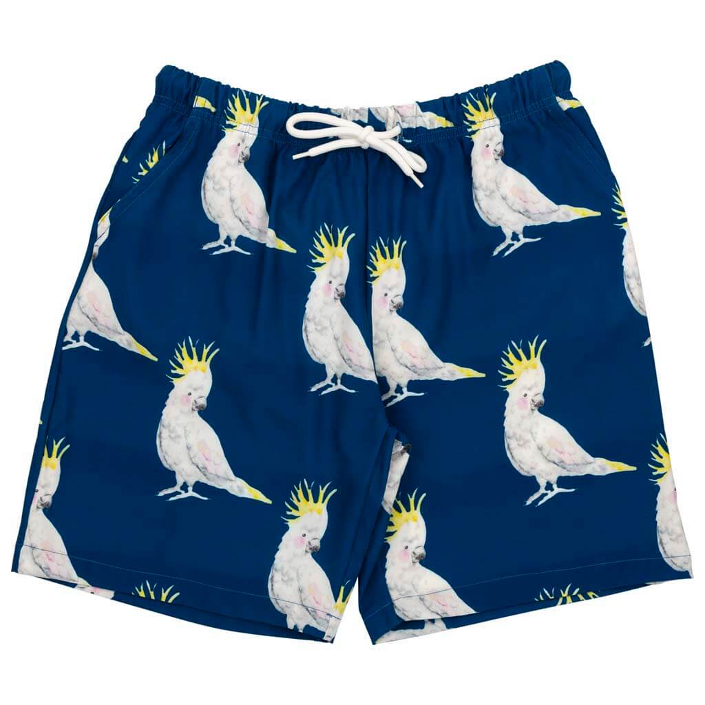 Navy Cockatoo Kids' Boardshorts Front Product