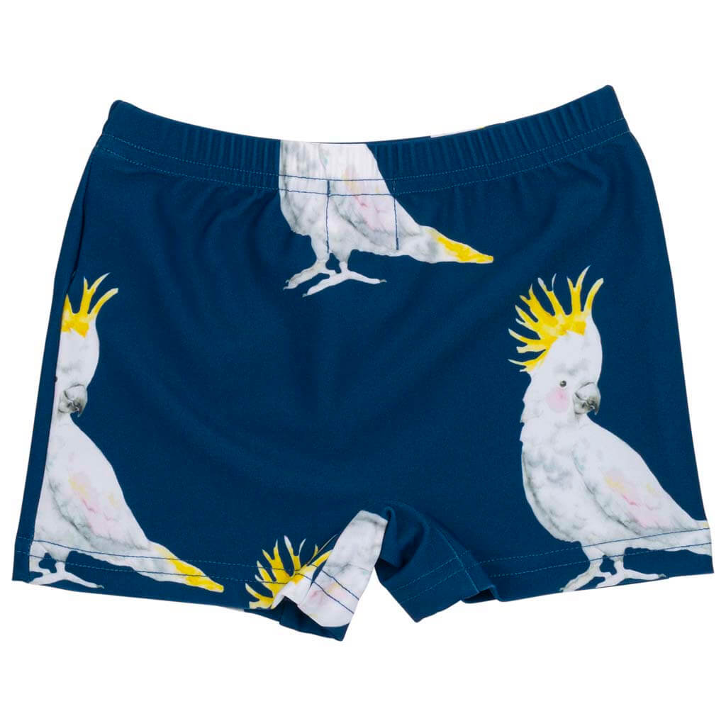 Navy Cockatoo Swim Shorts Back Product