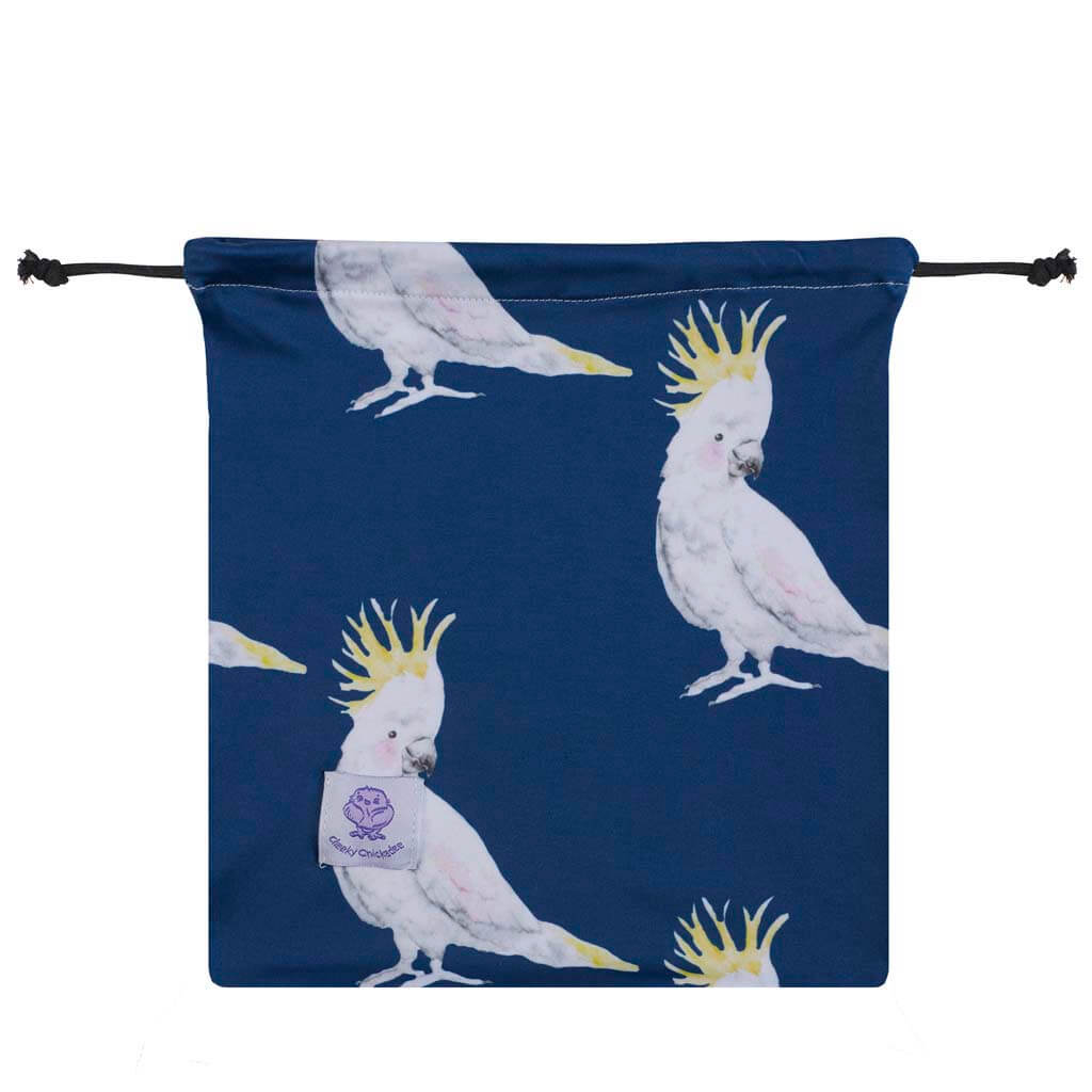 Navy Cockatoo Women's Long Sleeve Zip Swimmers Gift Bag