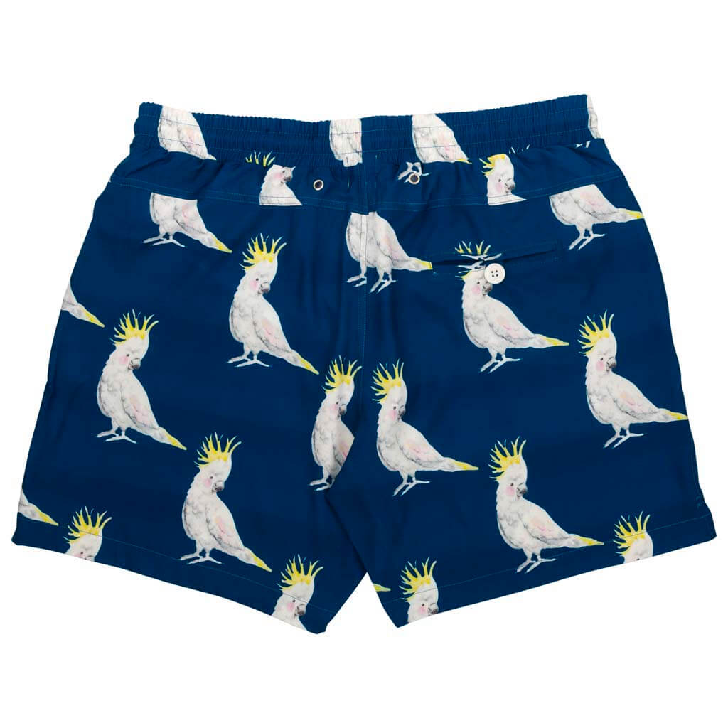 Navy Cockatoo Men's Boardshorts Back Product