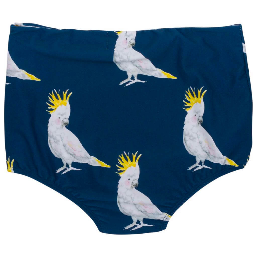 Navy Cockatoo Women's Two Piece Swimmers Swim Bottoms Back Product