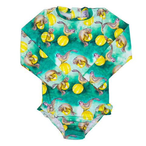 Australian Wildlife Unisex Long Sleeve Zip Swimmers