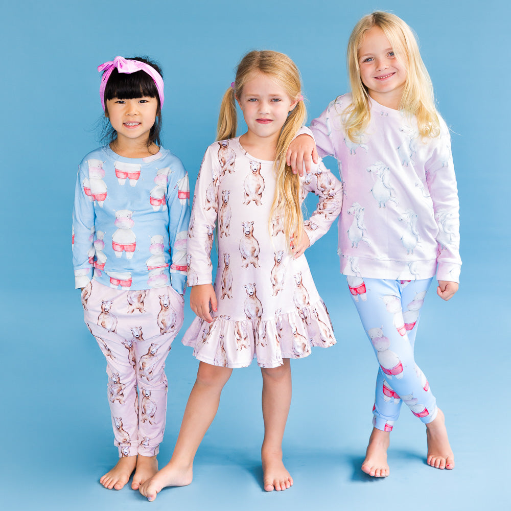 Bear Long Sleeve Frill Dress - Cheeky Chickadee Store