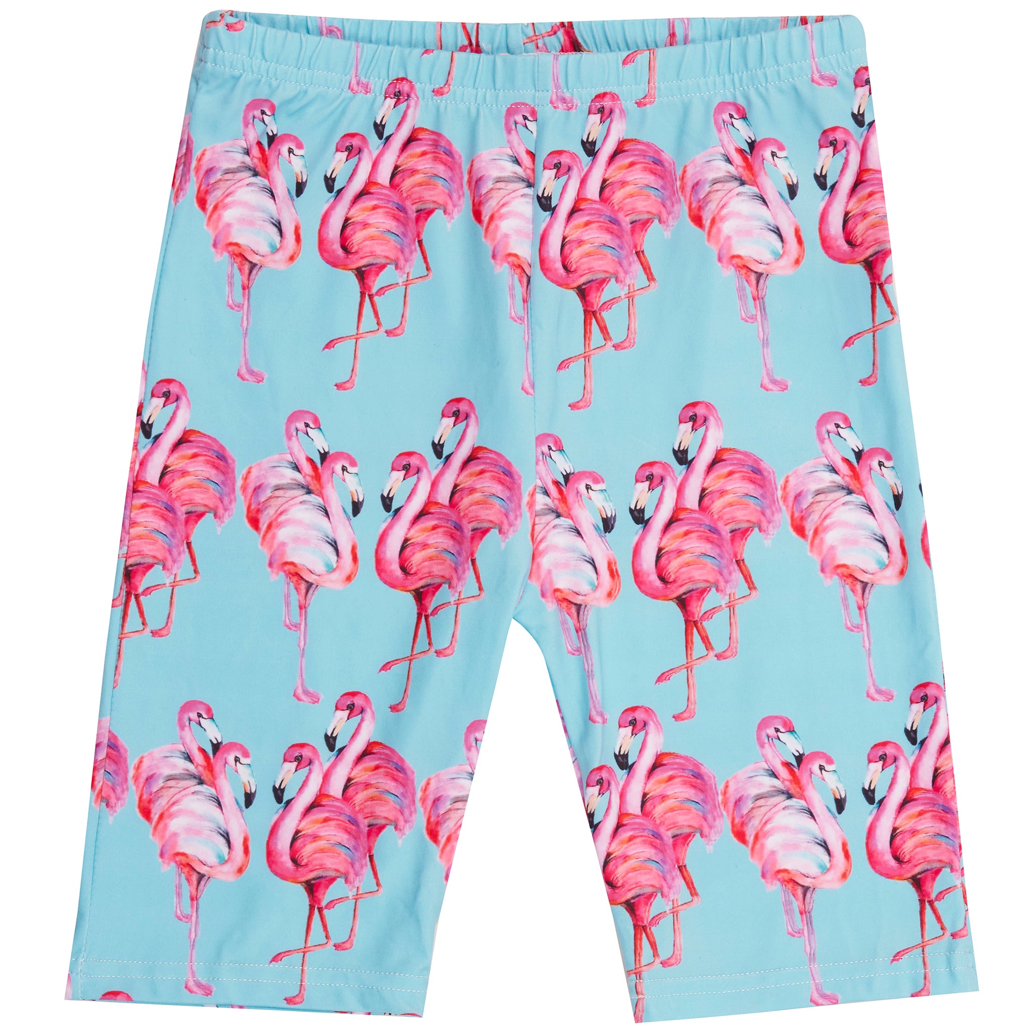 Aqua Flamingos Kids' Bike Shorts - Cheeky Chickadee Store