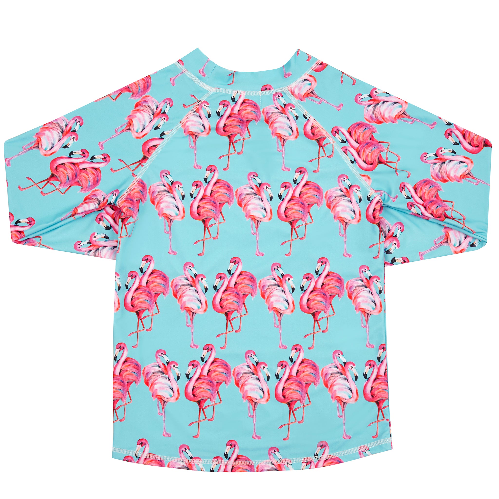 Aqua Flamingos Kids' Rash Top - Cheeky Chickadee Store