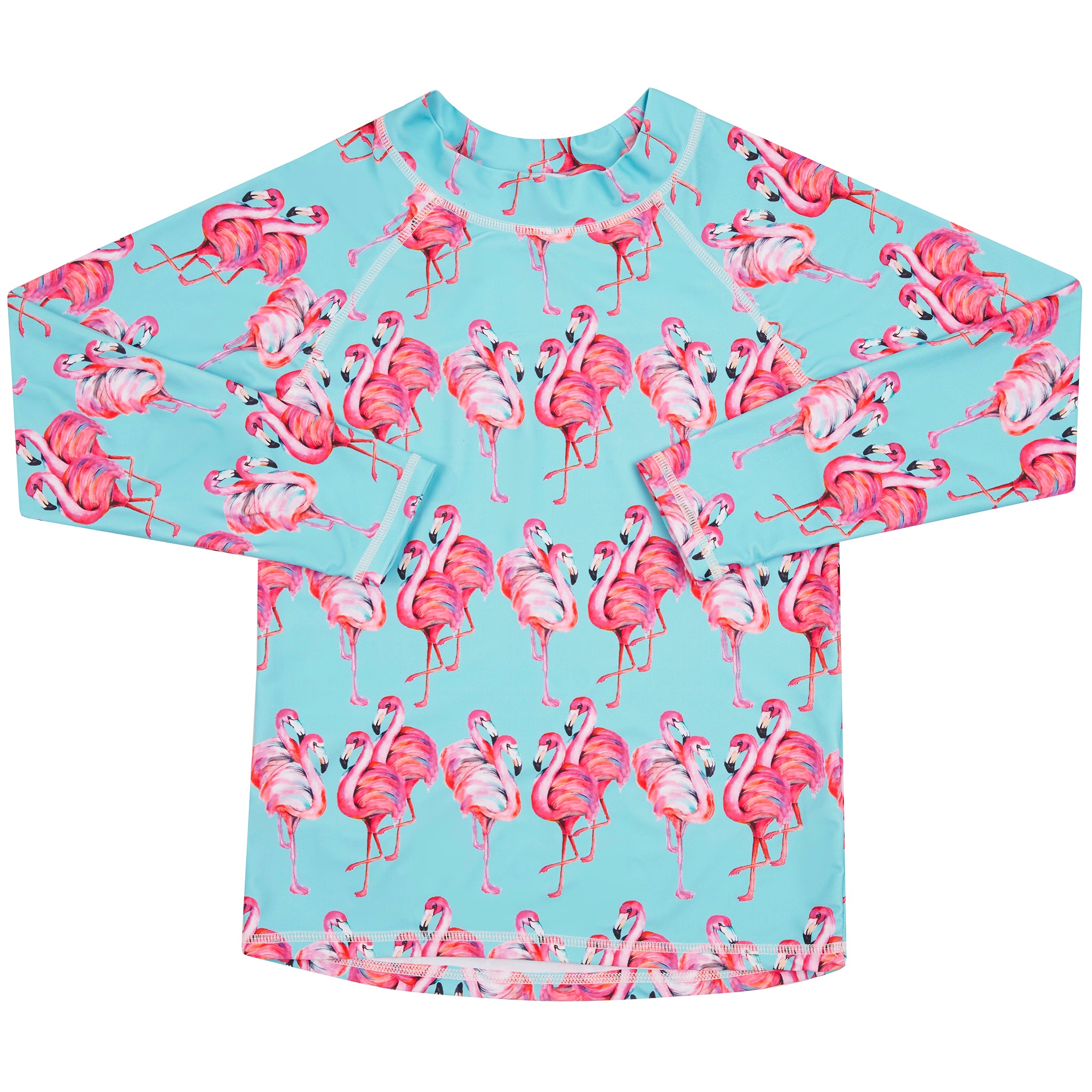 Aqua Flamingos Kids' Rash Top - Cheeky Chickadee Store