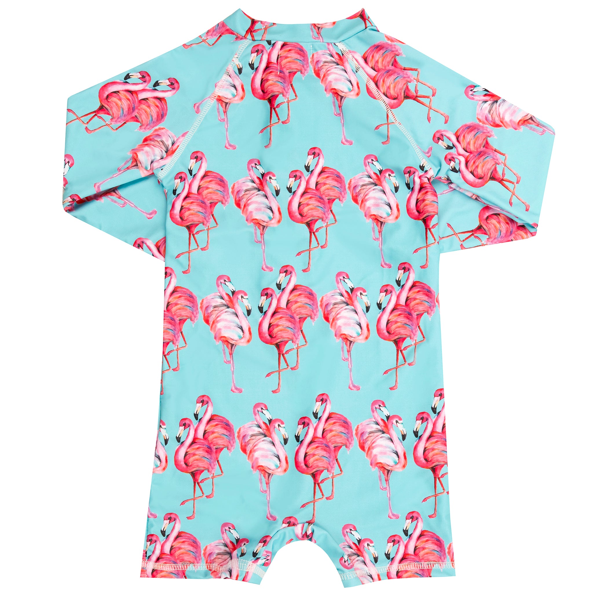 Aqua Flamingos Unisex Long Sleeve Zip Swimmers - Cheeky Chickadee Store
