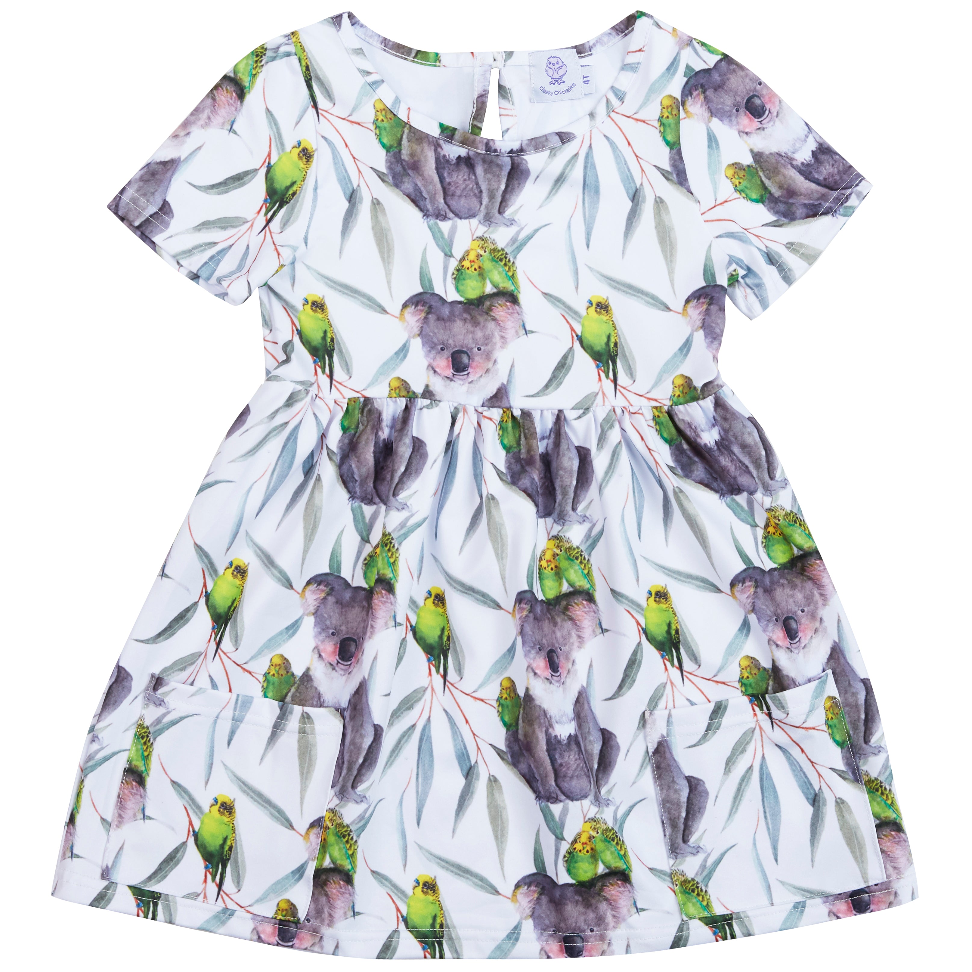 Budgie Koala Pocket Dress - Cheeky Chickadee Store
