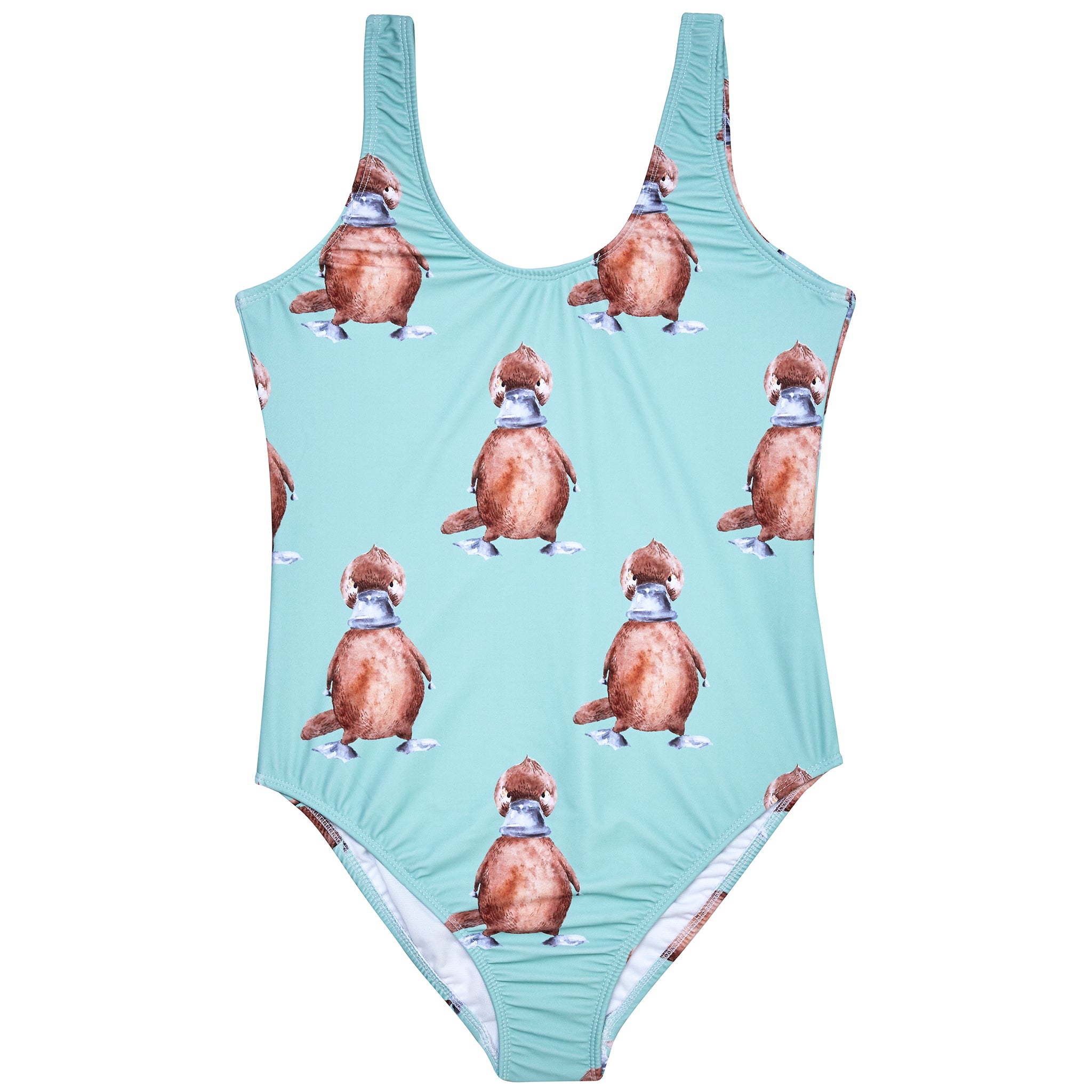 Green Platypus Women's One Piece Sleeveless Swimsuit - Cheeky Chickadee Store