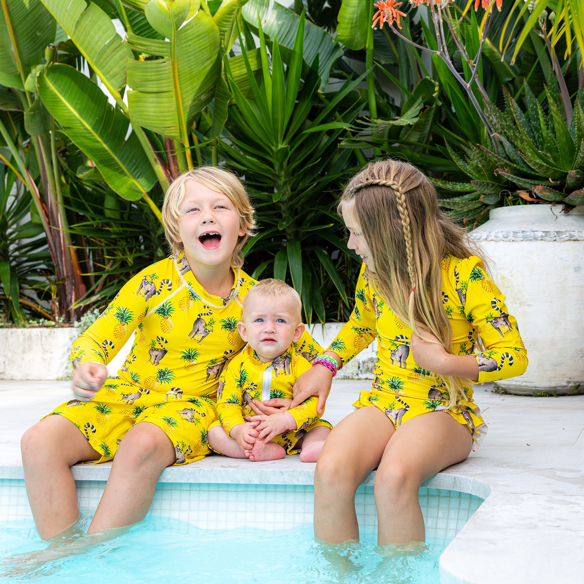 Pineapple Lemurs Kids' Rash Top - Cheeky Chickadee Store