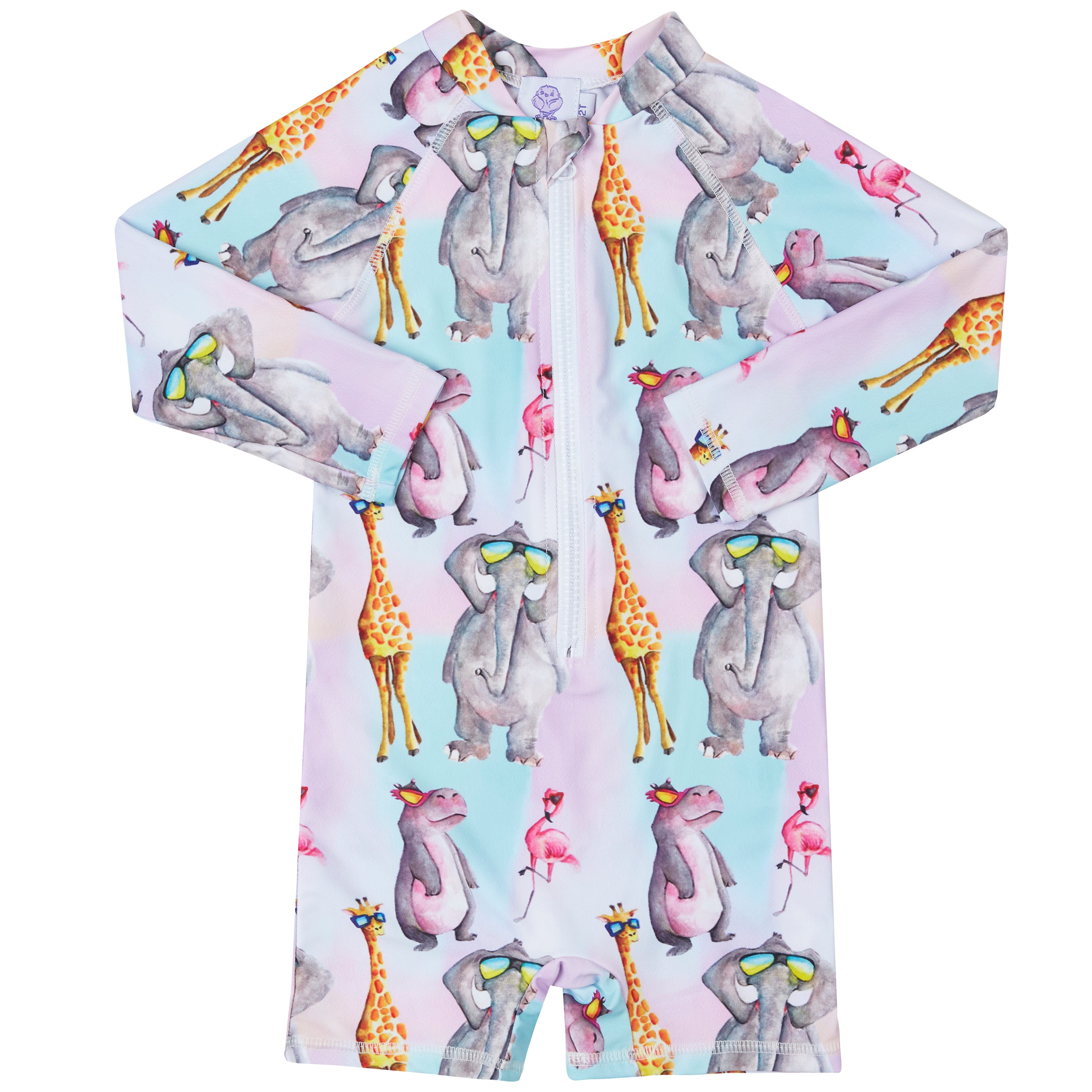 Safari Animals Unisex Long Sleeve Zip Swimmers - Cheeky Chickadee Store