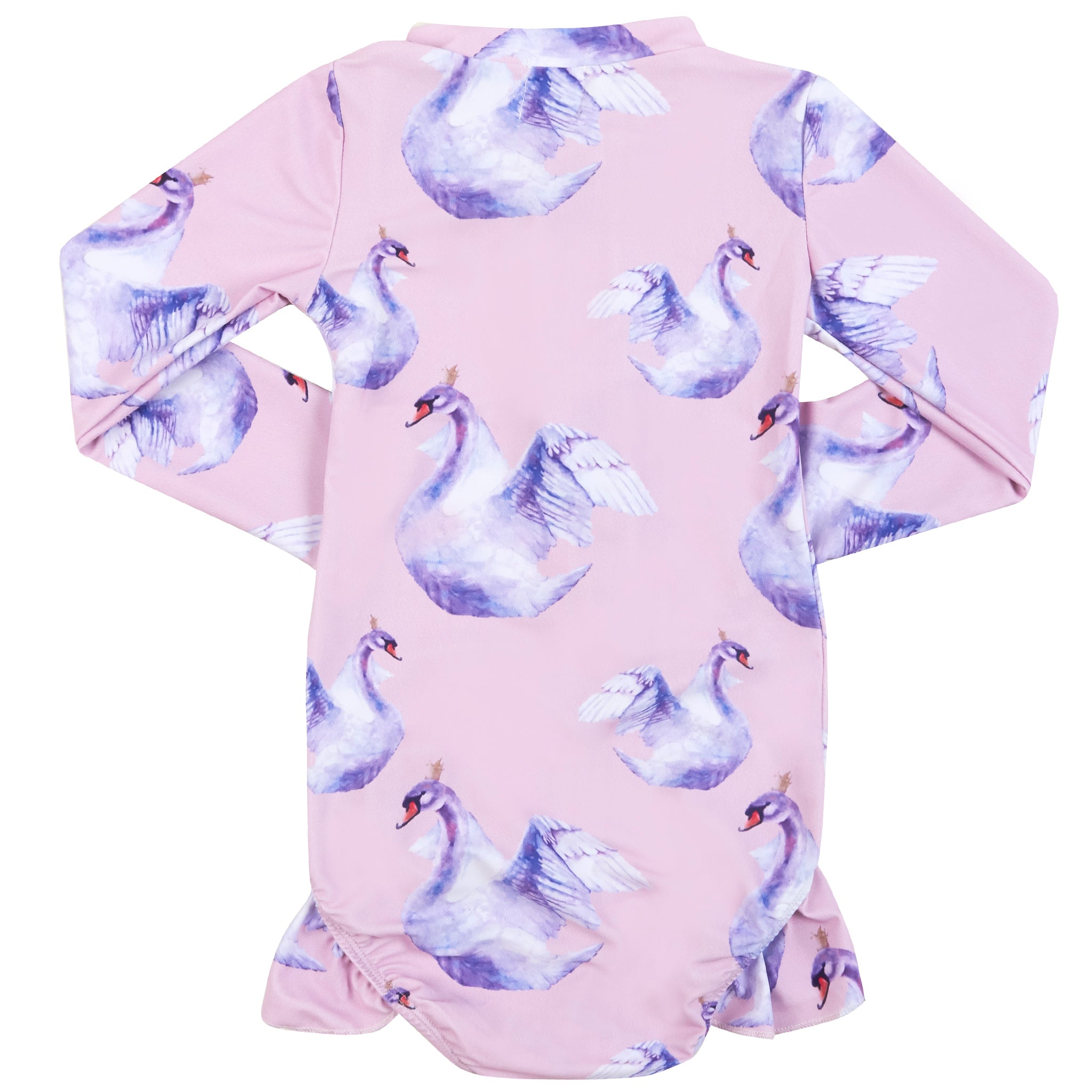 Swan Girls Long Sleeve Zip Swimmers - Cheeky Chickadee Store