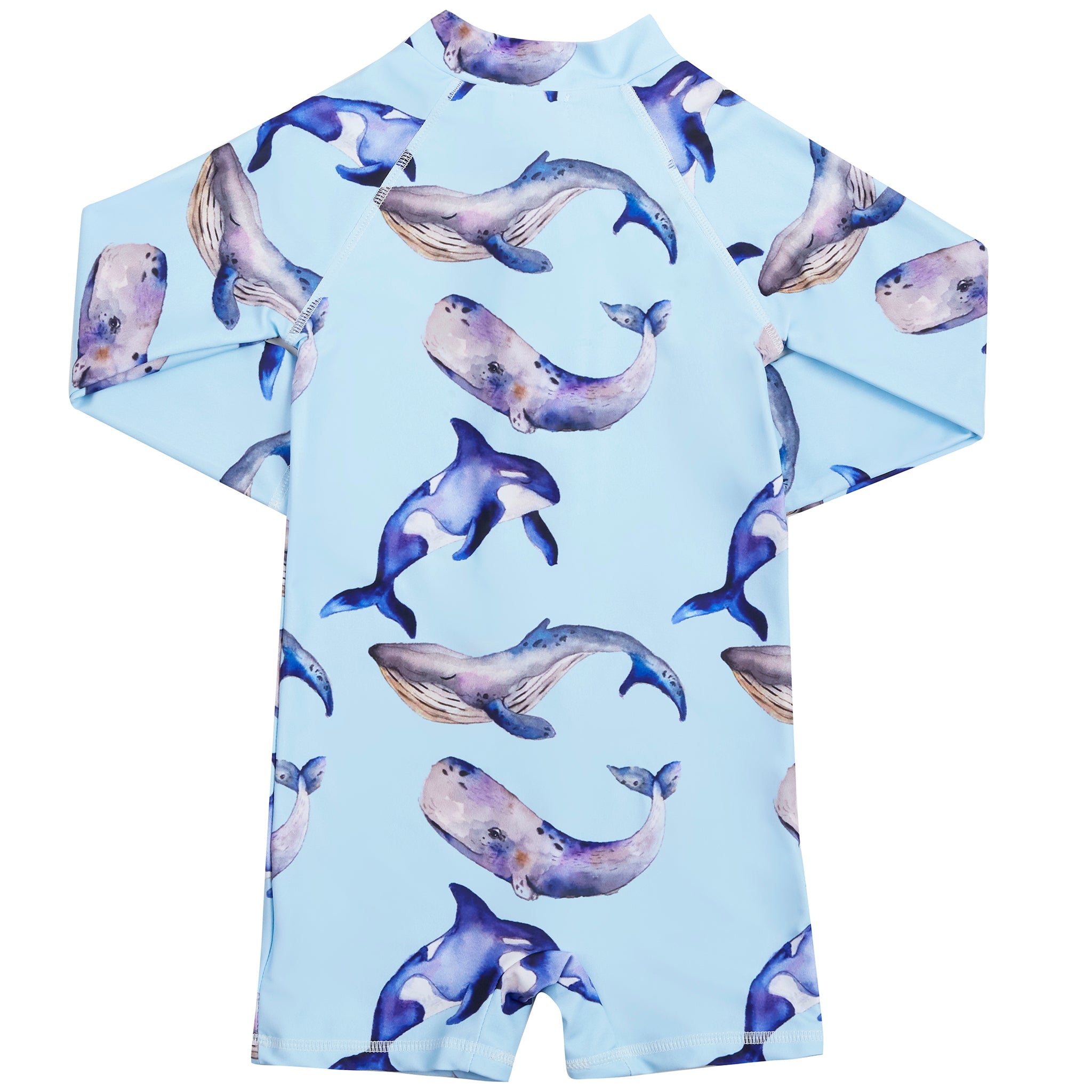 Whales Unisex Long Sleeve Zip Swimmers - Cheeky Chickadee Store